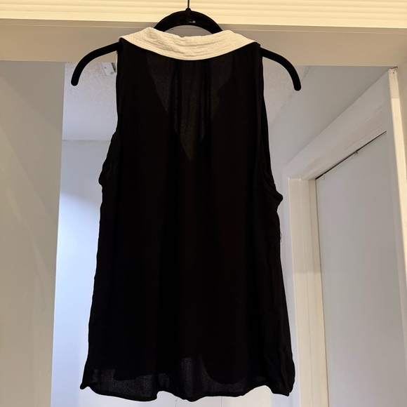 A.L.C Black Tank Top with White Collar Sz Large Minimalist Quiet Luxury - Picture 6 of 6